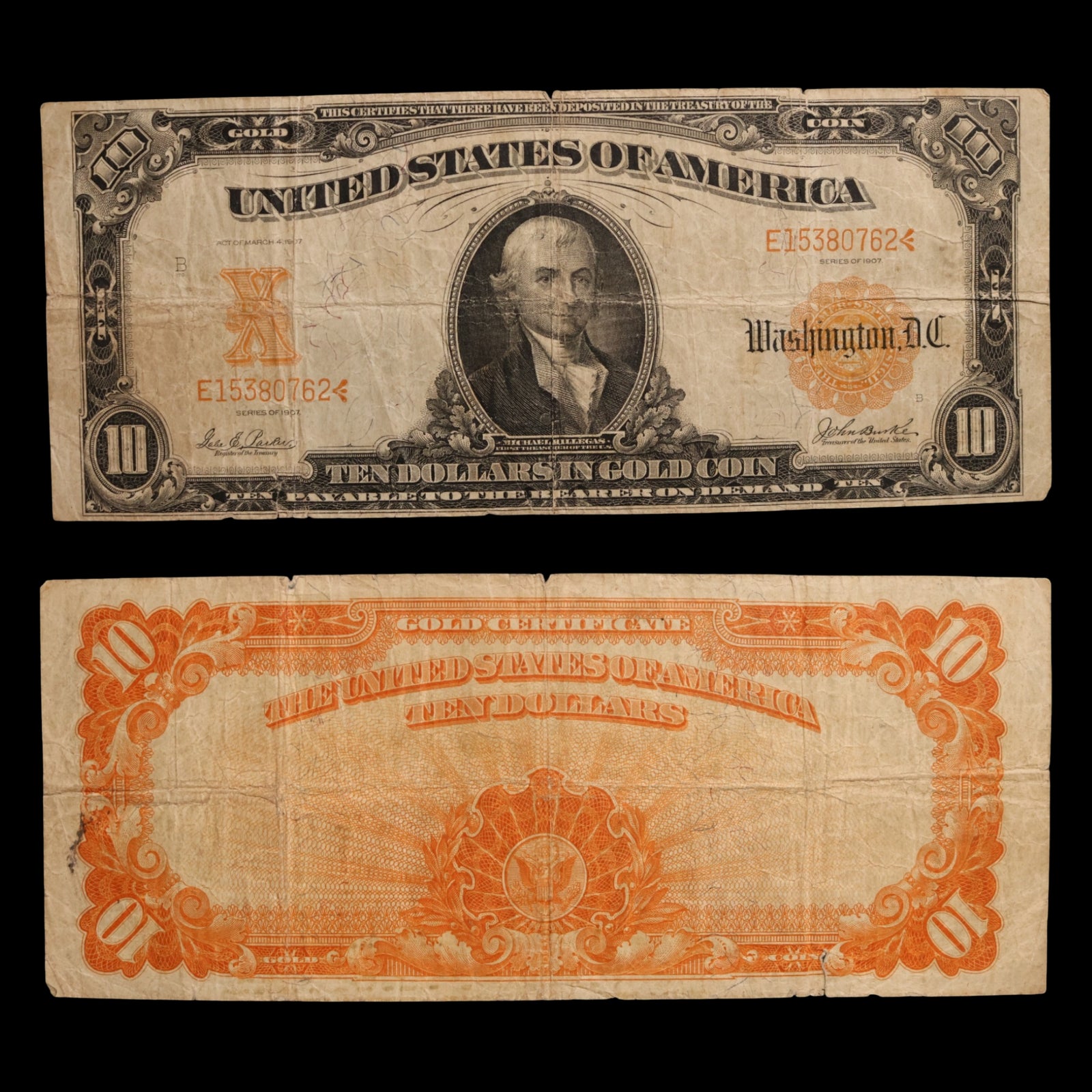 United States, Ten Dollar Gold Certificate - 1907 - United States of America