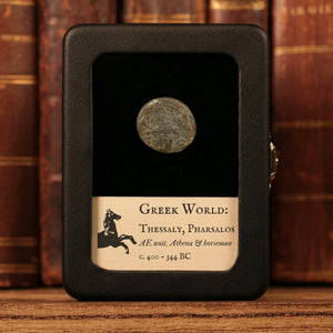 Thessaly, City of Pharsalos, AE Unit, Athena & Horseman - c. 400 to 344 BCE - Ancient Greece