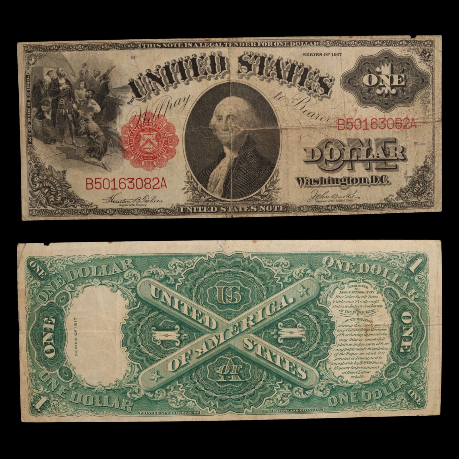 United States, "Sawhorse" One Dollar Note - 1917 - United States of America
