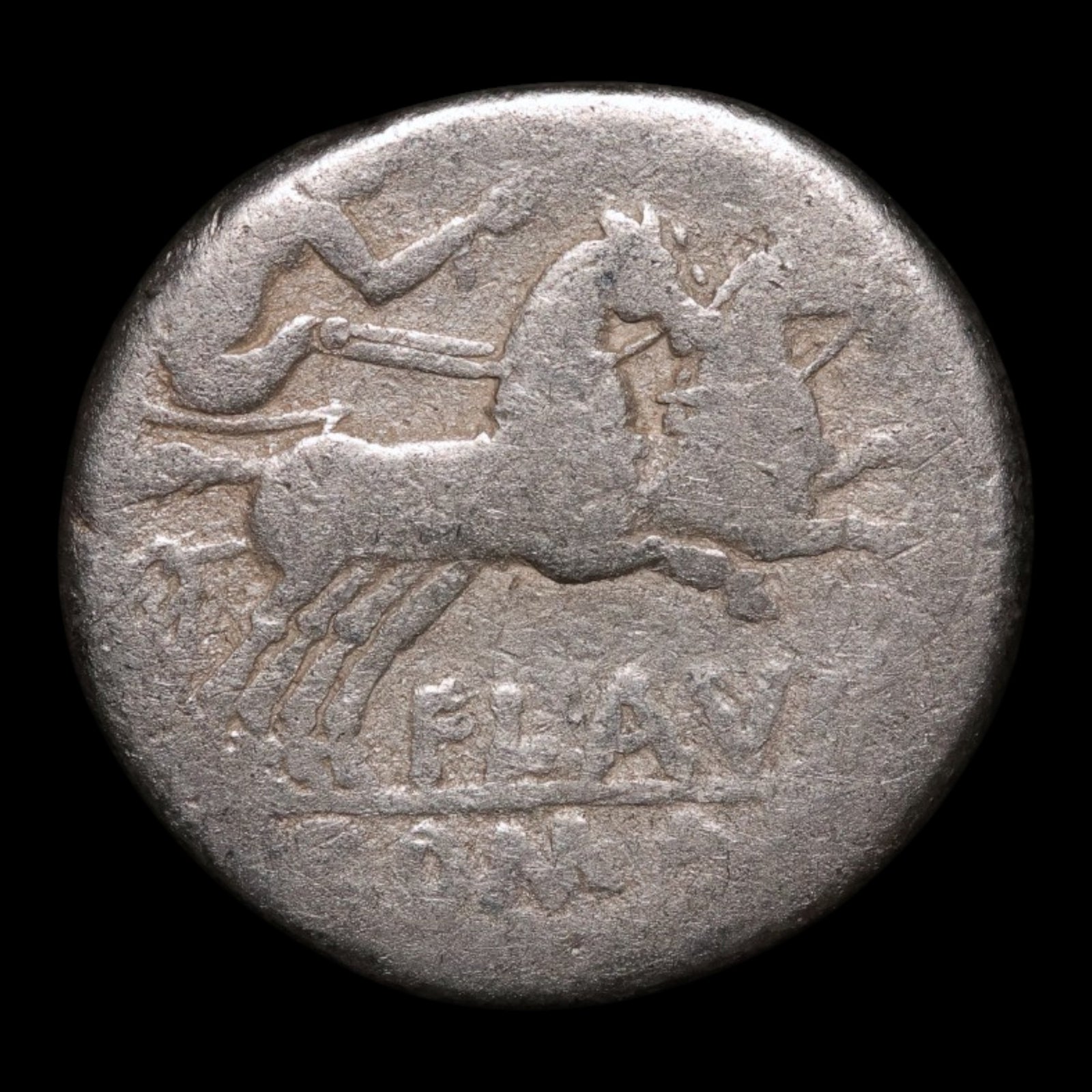 Roman Republic, Decimius Flavus, AR Denarius, Roma & Luna - 150 BCE - Roman Republic