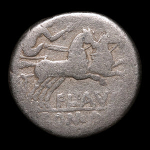 Roman Republic, Decimius Flavus, AR Denarius, Roma & Luna - 150 BCE - Roman Republic
