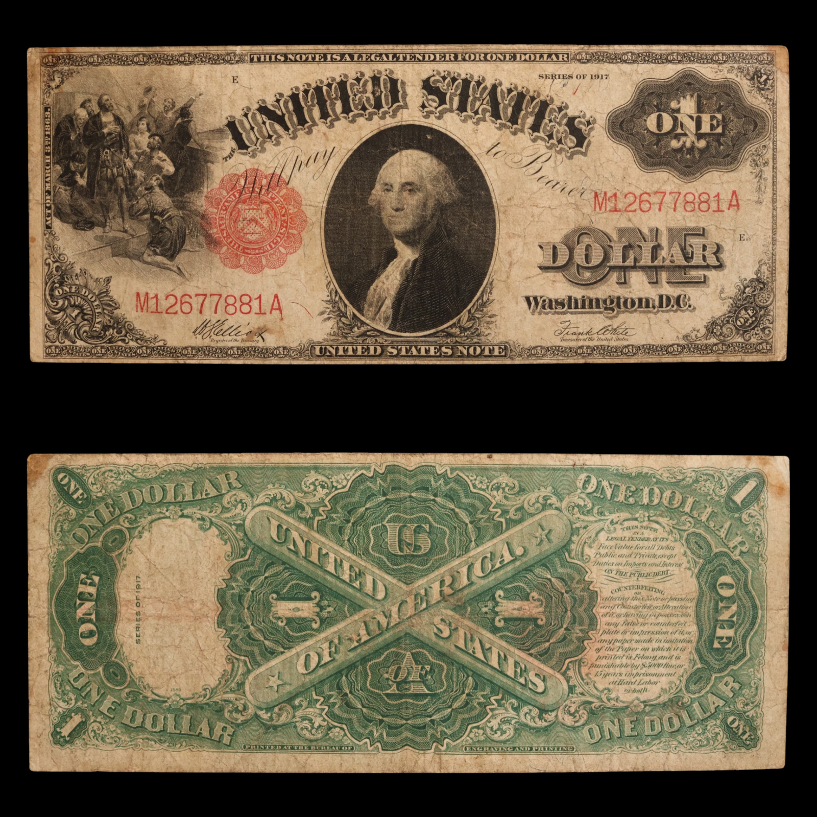 United States, "Sawhorse" One Dollar Note - 1917 - United States of America