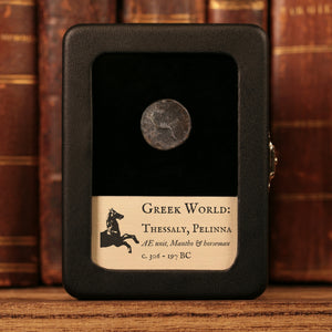 Thessaly, City of Pelinna, AE Unit, Mantho & Horseman - c. 306 to 197 BCE - Ancient Greece