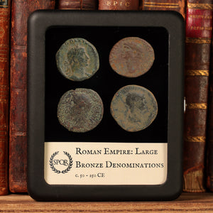 Rome, Lot of 4 Large Bronze Denominations - c. 50 to 250 CE - Roman Empire