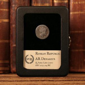 Roman Republic, Q. Fabius Labeo, AR Denarius, Jupiter (God of Sky & Thunder) - 124 BCE - Roman Republic