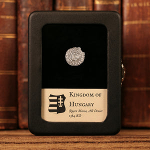 Hungary, Queen Maria, AR Denier - 1384 CE - Hungary