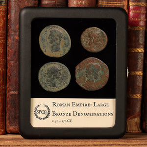 Rome, Lot of 4 Large Bronze Denominations - c. 50 to 250 CE - Roman Empire
