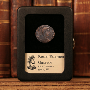 Rome, Emperor Gratian, AE2, Emperor & Victory Reverse - 378 to 383 CE - Roman Empire