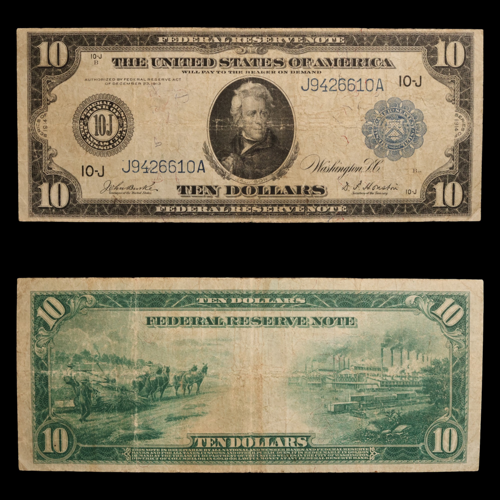 United States, Ten Dollar Federal Reserve Note (Kansas City, Missouri) - 1914 - United States of America