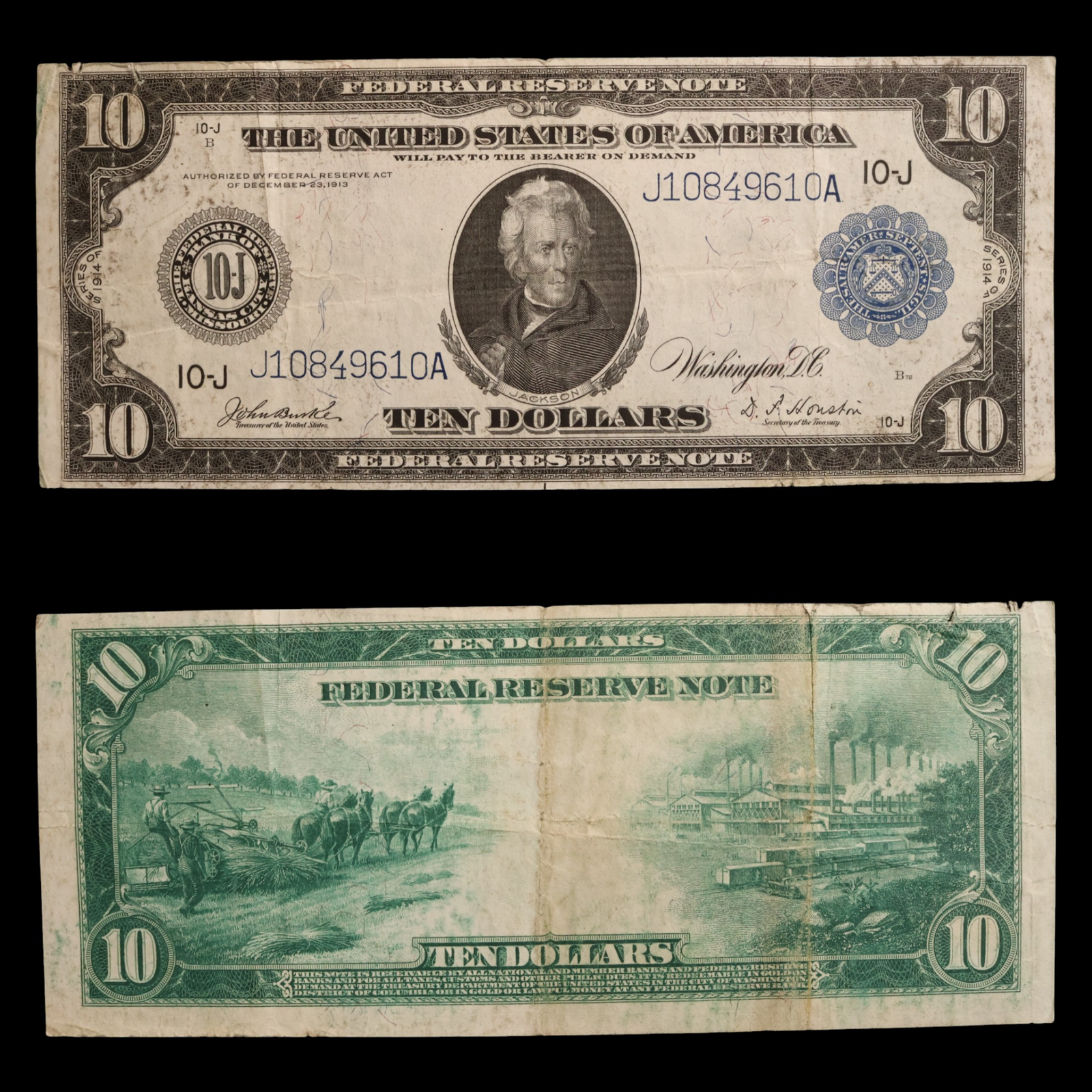 United States, Ten Dollar Federal Reserve Note (Kansas City, Missouri) - 1914 - United States of America