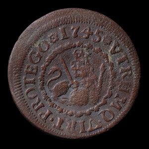 Spain, King Philip V, 2 Maravedis, Segovia Mint - 1745 CE - Spanish Empire