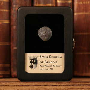 Kingdom of Aragon, King James II, BI 1 Denier - 1291 to 1327 CE - Spanish States