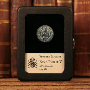 Spanish Empire, King Philip V, AE 2 Maravedis - 1745 CE - Spanish Empire