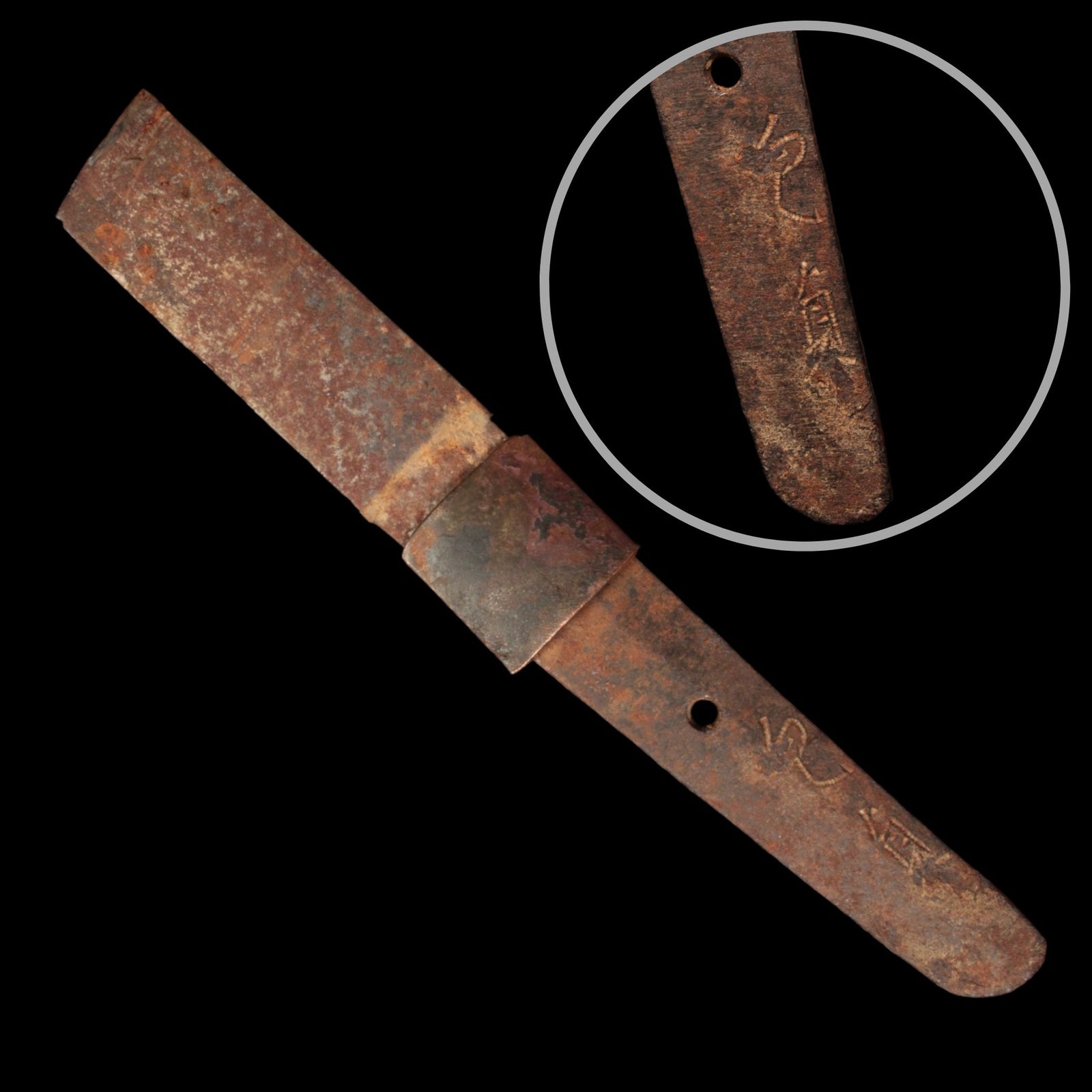 Japanese Wakizashi Tang, With Signature (8 inches) - c. 1500s to 1800s CE - Edo Period - 2/21/24 Auction