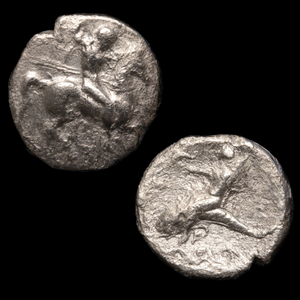 Tarentum, Greek Didrachm, Horseman & Taras Riding Dolphin - c. 380 to 340 BCE - Magna Graecia, Italy