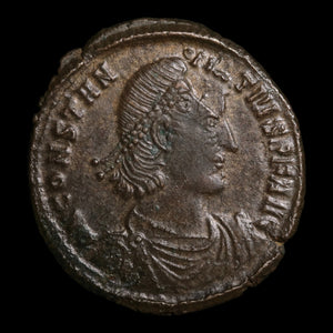 Rome, Emperor Constantius II, AE Unit, Soldier Spearing Fallen Horseman Reverse - 348 to 351 CE - Roman Empire