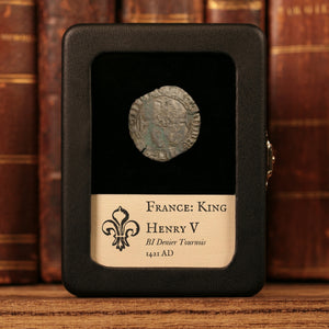 France, King Henry V, BI Denier Tournois - 1421 CE - France