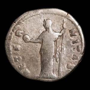 Rome, Faustina the Elder, AR Denarius, Fortuna (Goddess of Fortune) - 141 CE - Roman Empire