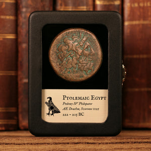 Ptolemaic Kingdom of Egypt, Ptolemy IV Philopator, AE Drachm, Zeus Ammon & Eagle - 222 to 205 BCE - Ancient Egypt
