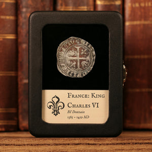 France, King Charles VI, BI 1 Douzain (Guénar) - 1385 to 1419 CE - France