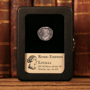 Rome, Empress Lucilla, AR Denarius, Vesta (Goddess of Home) - 164 to 180 CE - Roman Empire
