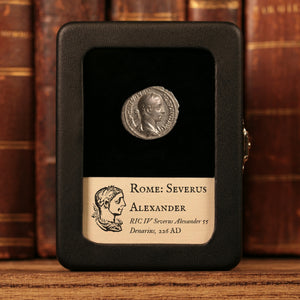 Rome, Emperor Severus Alexander, AR Denarius, Emperor Sacrificing With Patera - 226 CE - Roman Empire