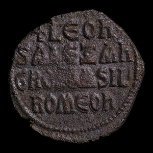 Byzantine Empire, Leo VI with Alexander, AE Follis - 886 to 912 CE - Byzantine Empire