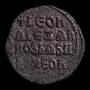 Byzantine Empire, Leo VI with Alexander, AE Follis - 886 to 912 CE - Byzantine Empire