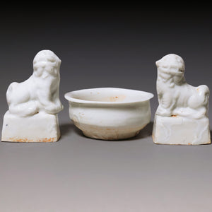 Ming Dynasty, Set of Three Miniature Incense Burners (Lions)