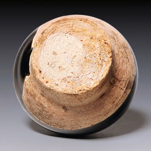 Qing Dynasty, Brown Glazed Ceramic Oil Lamp