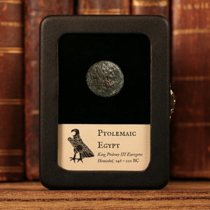 Ptolemaic Kingdom of Egypt, King Ptolemy III Euergetes, AE Hemiobol - 246 to 222 BCE - Ancient Egypt