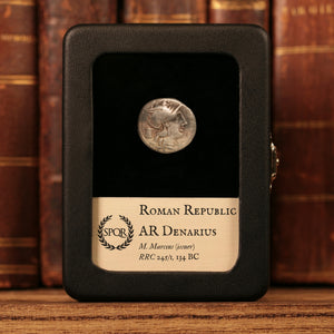 Roman Republic, M. Marcius, AR Denarius, Roma & Victory - 134 BCE - Roman Republic