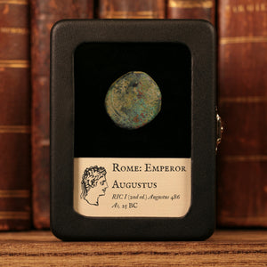 Rome, Emperor Augustus (First Roman Emperor), AE As, Wreath Reverse - 25 BCE - Roman Empire
