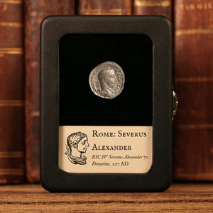 Rome, Emperor Severus Alexander, AR Denarius, Emperor Sacrificing With Patera - 227 CE - Roman Empire
