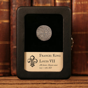 France, King Louis VII, AR Denier, City of Mantes - 1137 to 1180 CE - France