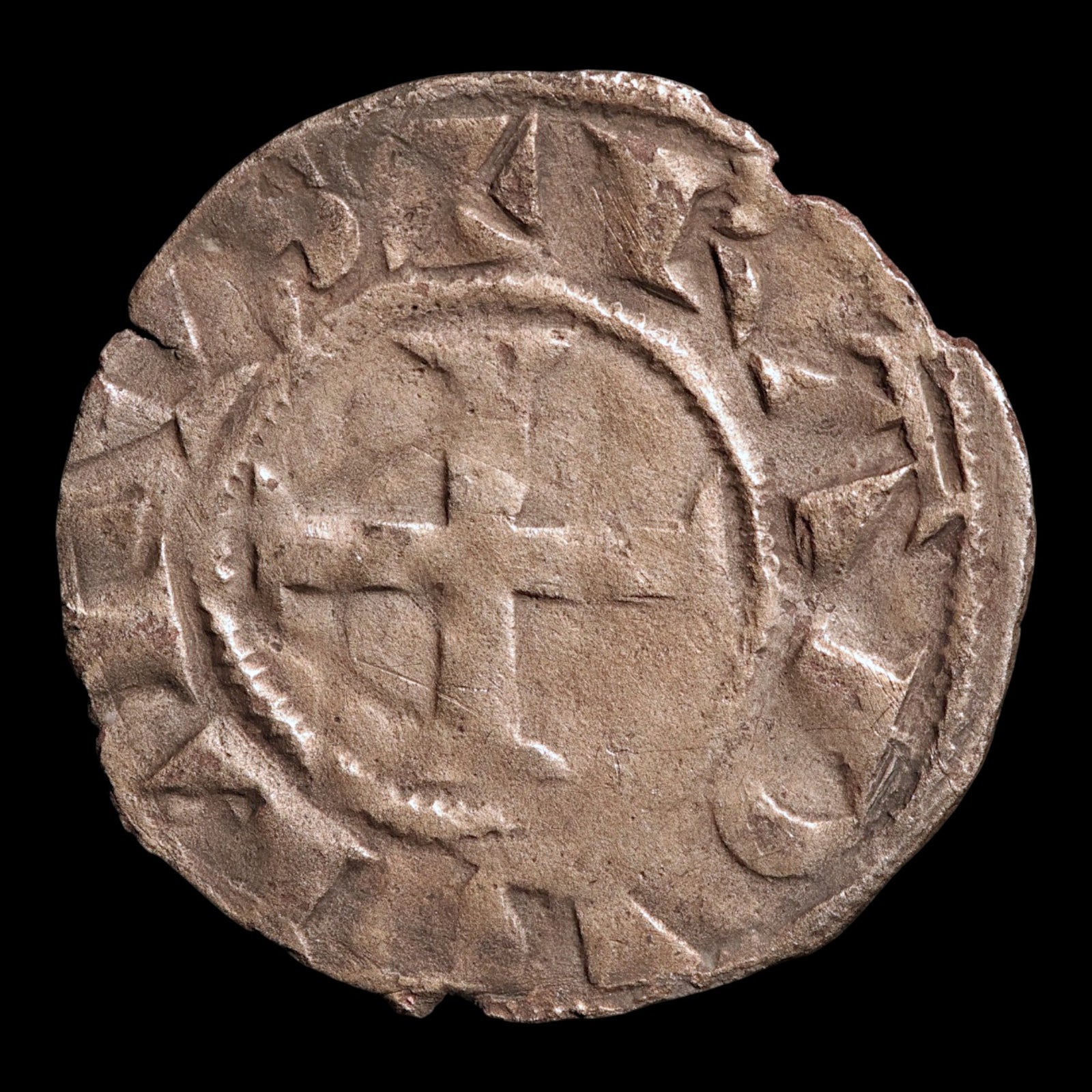 Lordship of Déols, Lord Ralph VI, AR 1 Denier - 1160 to 1176 CE - The Crusades