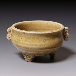 Qing Dynasty, Glazed Tripod Incense Burner with Handles