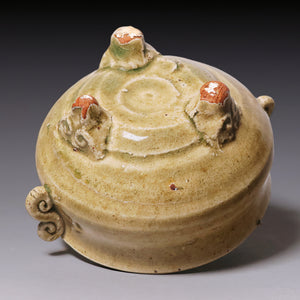 Qing Dynasty, Glazed Tripod Incense Burner with Handles