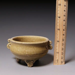 Qing Dynasty, Glazed Tripod Incense Burner with Handles