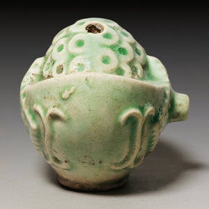 Qing Dynasty, Sycee (Ingot) Shaped Celadon Glazed Water Dropper (Calligraphy Tool)