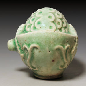 Qing Dynasty, Sycee (Ingot) Shaped Celadon Glazed Water Dropper (Calligraphy Tool)