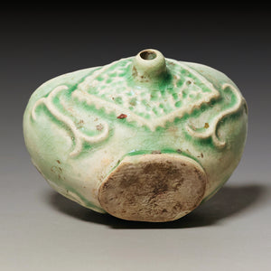 Qing Dynasty, Sycee (Ingot) Shaped Celadon Glazed Water Dropper (Calligraphy Tool)
