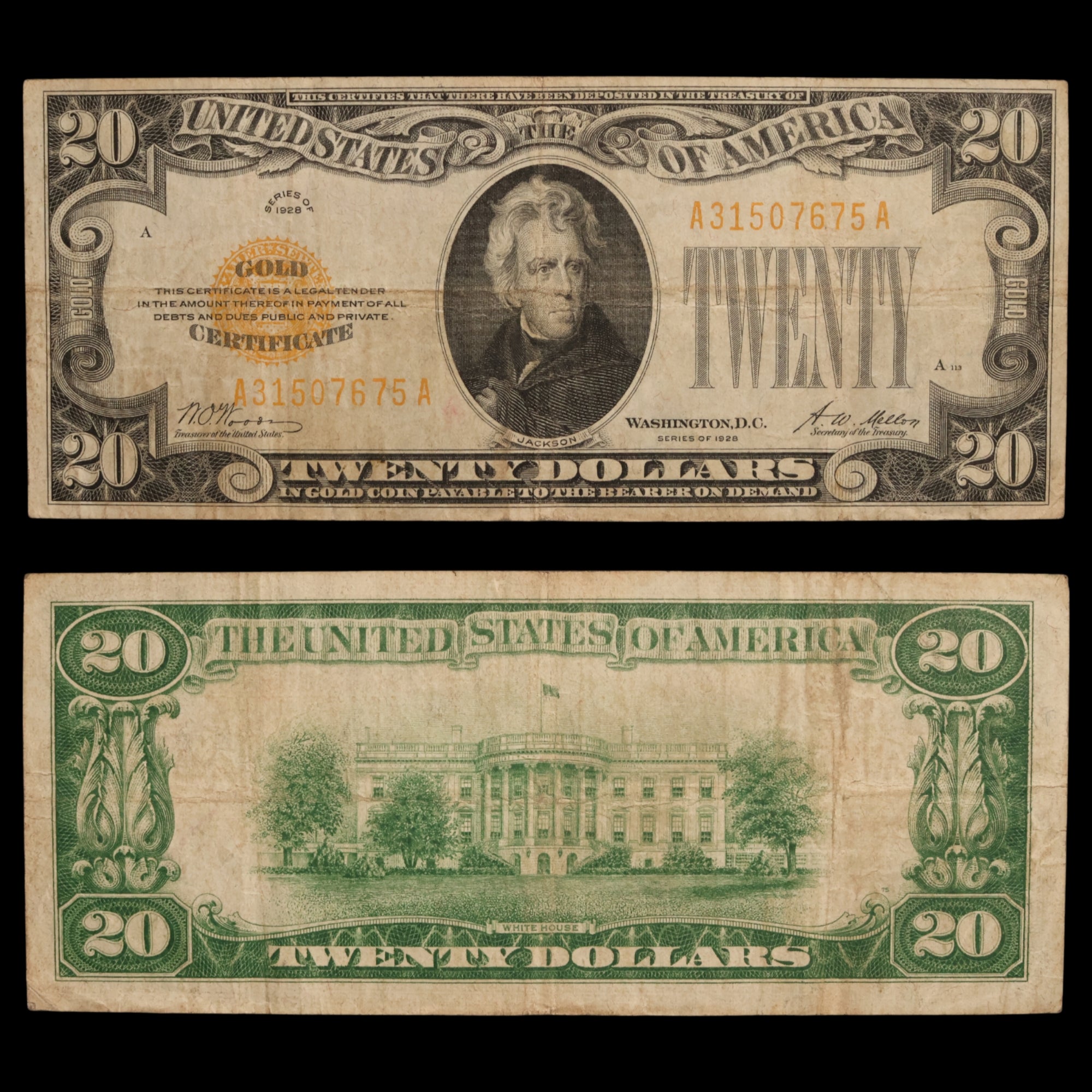United States, Twenty Dollar Gold Certificate, Andrew Jackson - 1928 - United States of America