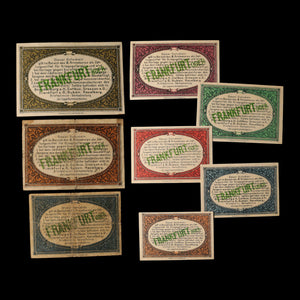 German Empire, Brandenburg an der Havel POW Camp, 1, 5, 10, 25, 50 Pfennigs & 1, 2, 5 Marks (8 Notes)