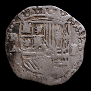 Spanish Empire, Bolivia, King Philip II, 1 Real (Silver Cob) - 1574 to 1589 CE - Spanish Empire
