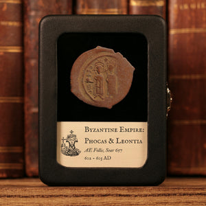 Byzantine Empire, Emperor Phocas and Empress Leontia, AE Follis (Sear 657) - 602 to 603 CE - Byzantine Empire