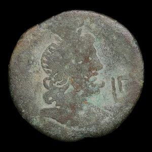 Egypt, Alexandria, Emperor Vespasian, AE Diobol, Serapis (Sun God) - 70 to 71 CE - Roman Provinces