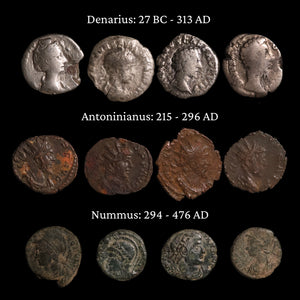 Coins of the Roman Commoner (Collection of 3 Affordable Ancient Coins) - 27 BCE to 476 CE - Roman Empire