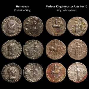 Greek India, Indo-Scythians, Various Kings, Silver Drachm - c. 90 to 25 BCE - Central Asia