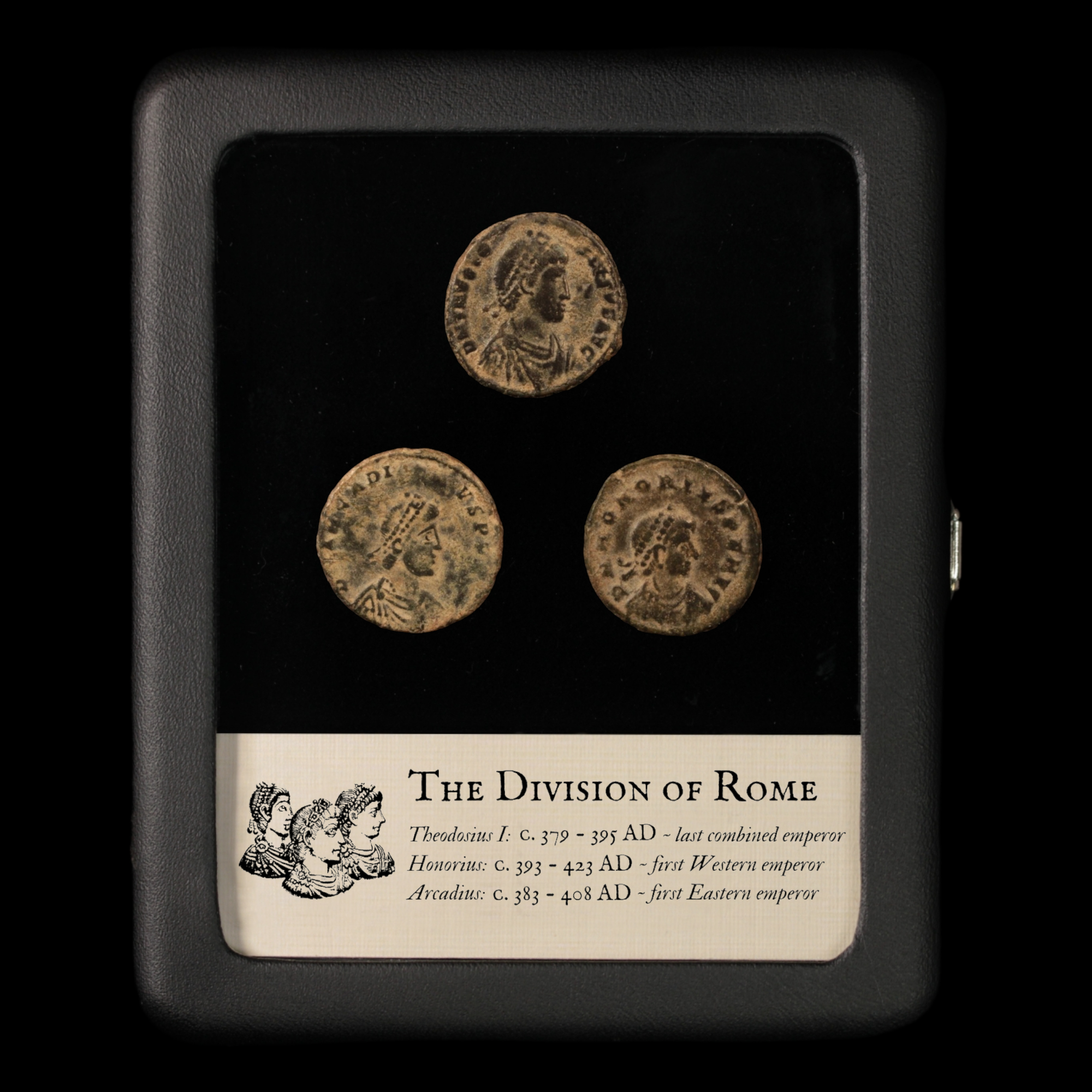 The Division of Rome, Three Coin Collection - c. 379 to 423 CE - Eastern & Western Rome